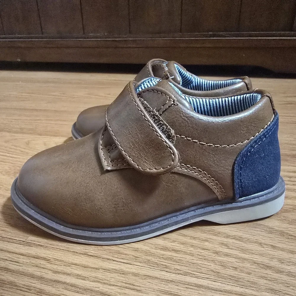 NWT Tahari Bryant Toddler Boys Brown Navy Dress Shoes Sz‎ 6 Cute Formal Wedding